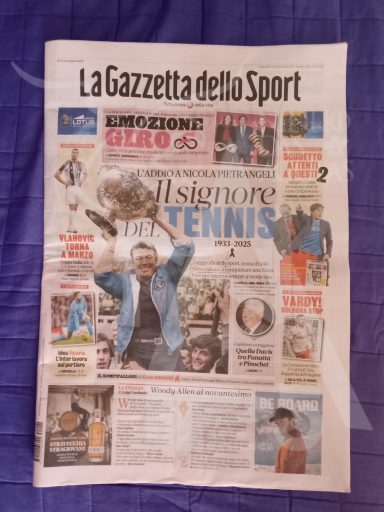 Quotidiano - Italia - Anno 2025 - 2 Dicembre 2025 - Gazzetta dello Sport - Morte Nicola Pietrangeli