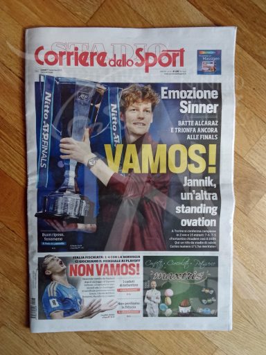 Quotidiano - Italia - Anno 2025 - 17 Novembre 2025 - Corriere dello Sport - Jannik Sinner Vince Atp Finals