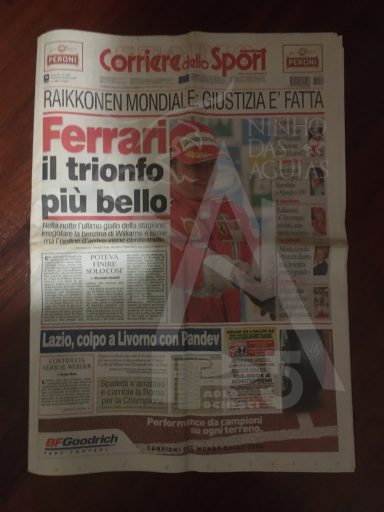 Quotidiano - Anno 2007 - 22 Ottobre 2007 - Corriere dello Sport - Ferrari Campione del Mondo