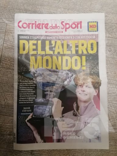 Quotidiano - Italia - Anno 2024 - 29 Gennaio 2024 - Corriere dello Sport - Jannik Sinner Vince Australian Open
