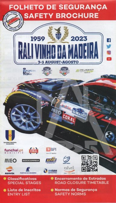 Folder - Anno 2023 - 3-5 Agosto 2023 - Foglietto Sicurezza - Rally Vinho da Madeira