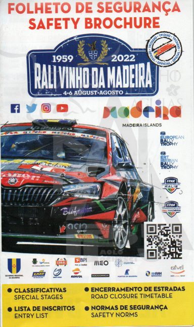 Folder - Anno 2022 - 4-6 Agosto 2022 - Foglietto Sicurezza - Rally Vinho da Madeira